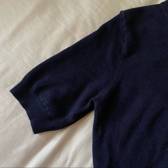 zara knit navy blue blouse - Picture 4 of 5